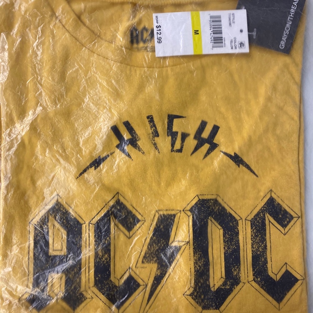 NEW AC/DC high voltage T-shirt yellow